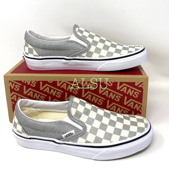 VANS Slip On Checkerboard Silver Women’s - Picture 4 of 8